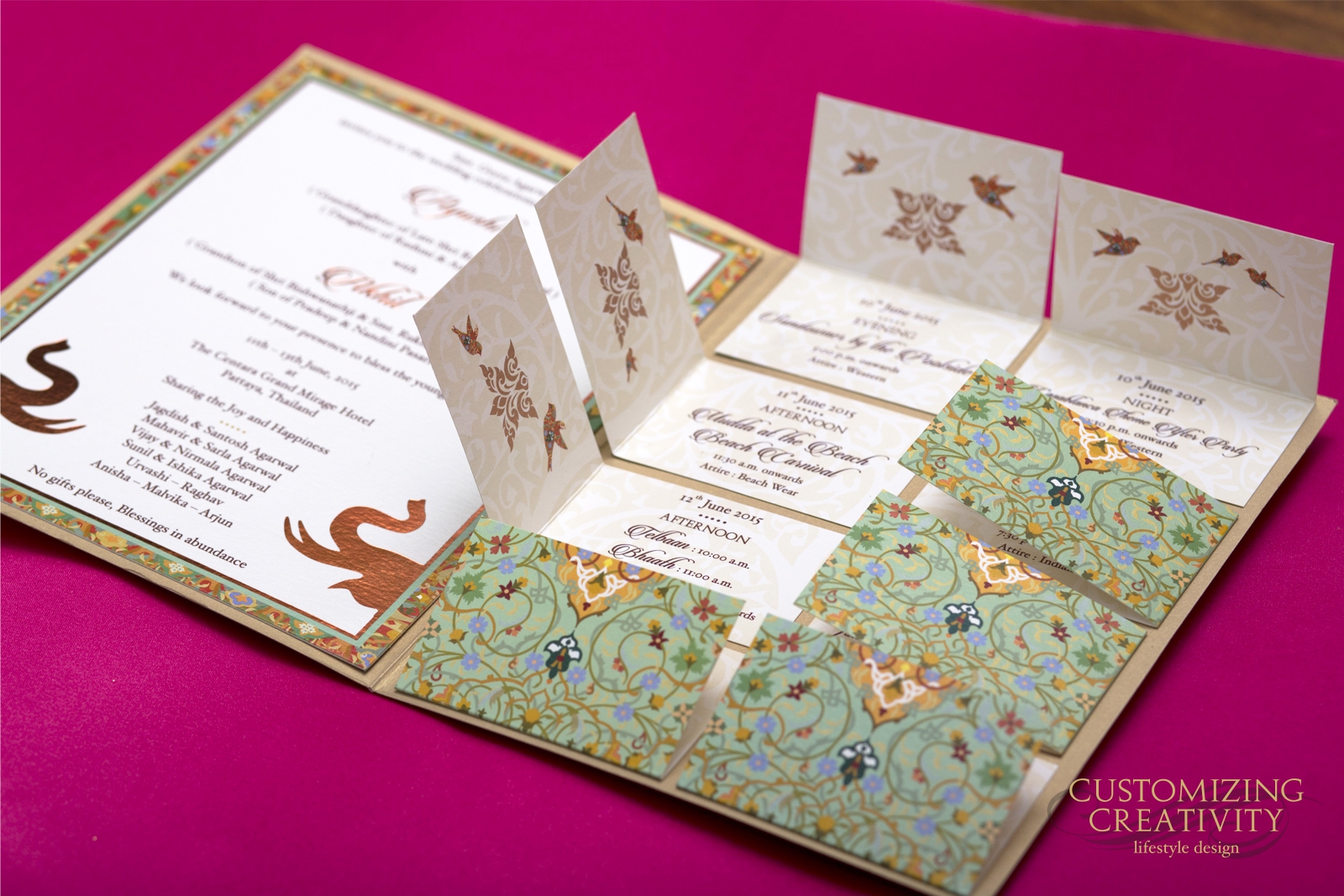Bespoke Indian wedding invitations by Customizing Creativity