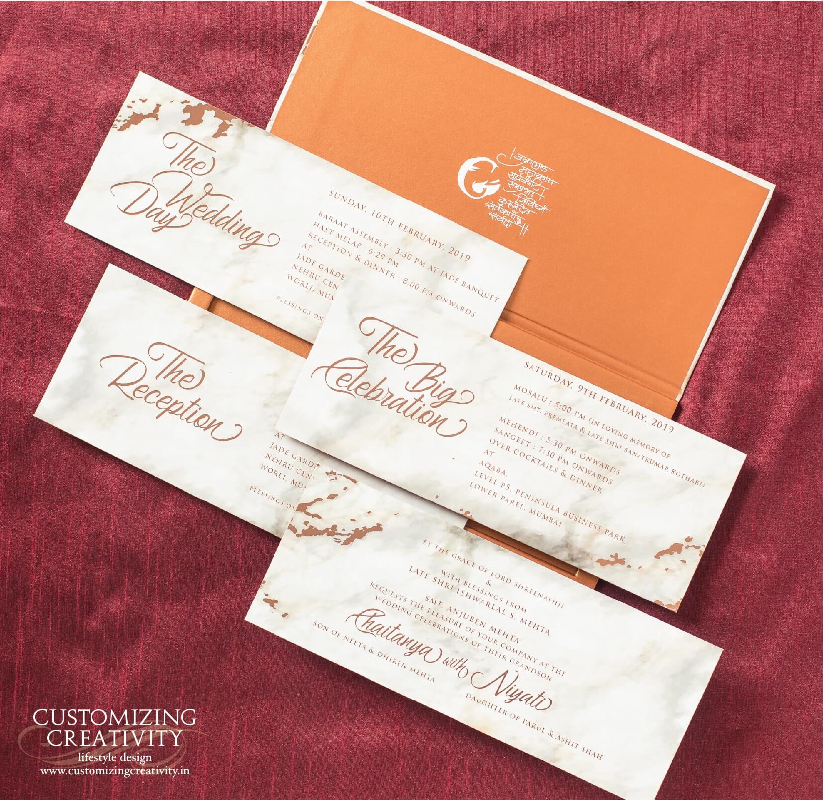 Customized cards and unique wedding invitations customizing creativity