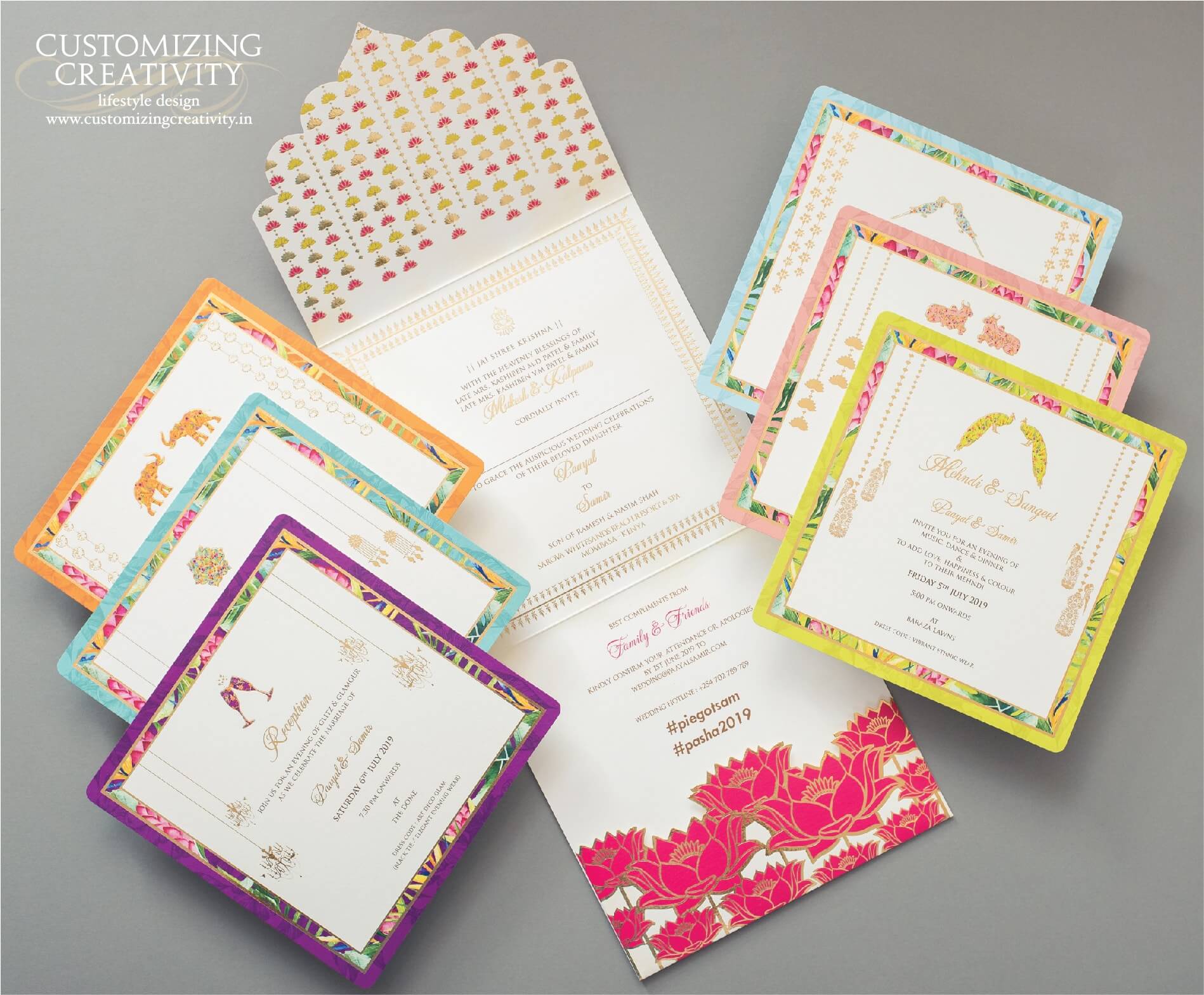 Customized cards and unique wedding invitations customizing creativity