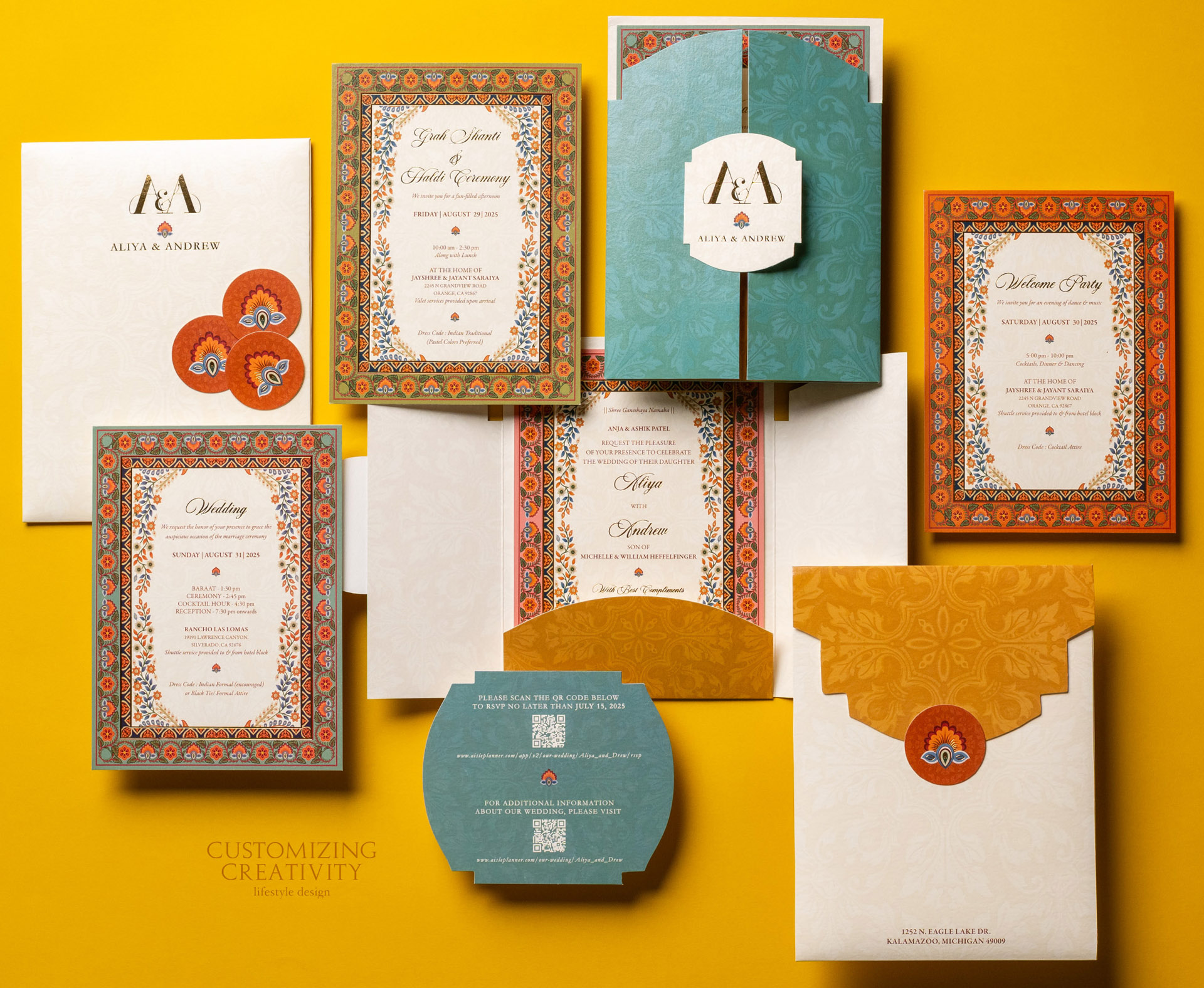 Customized & Unique wedding invitation cards