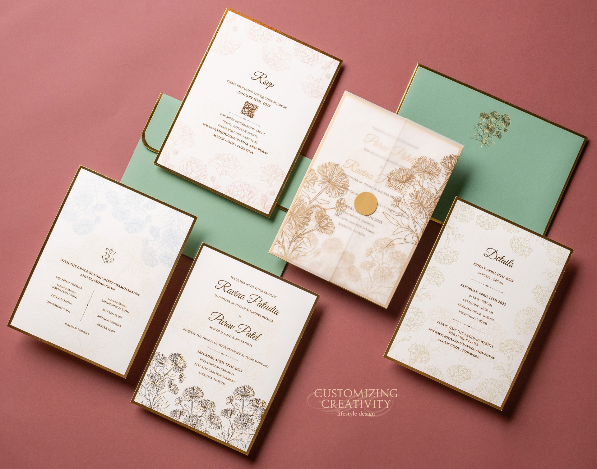 Customized & Unique wedding invitation cards