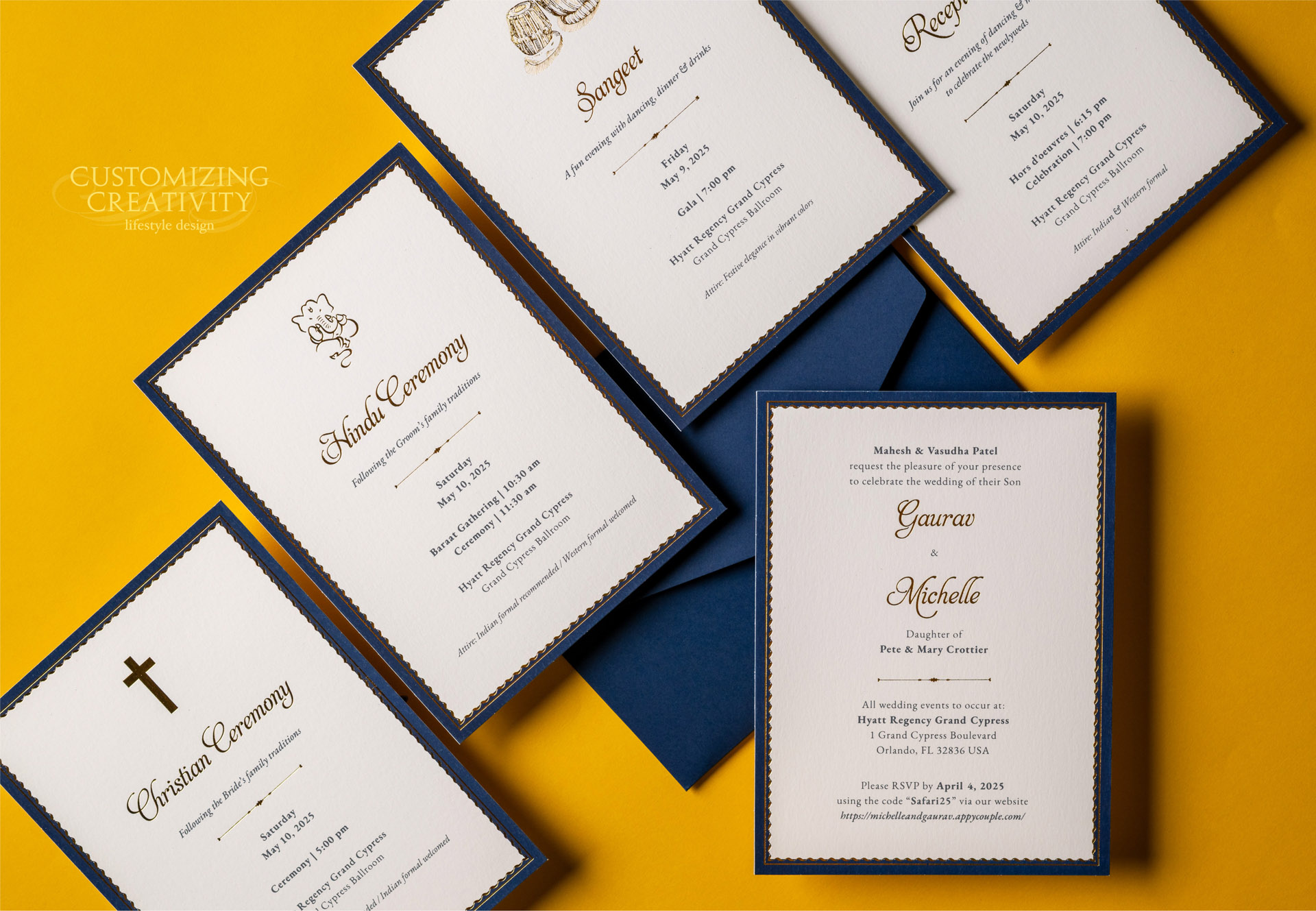 Customized & Unique wedding invitation cards